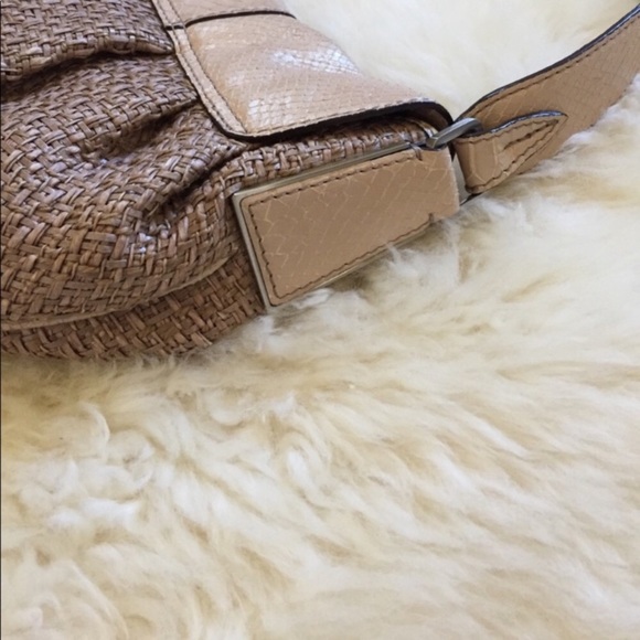 Calvin Klein Straw & Leather Shoulder Bag - Picture 6 of 8